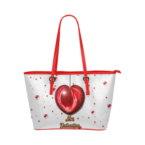 Valentine Heart Leather Tote Bag/Large (Model 1651)