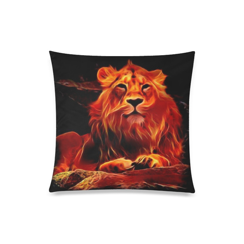 Animal ArtStudio- fiery lion A Custom Zippered Pillow Case 20"x20"(Twin Sides)