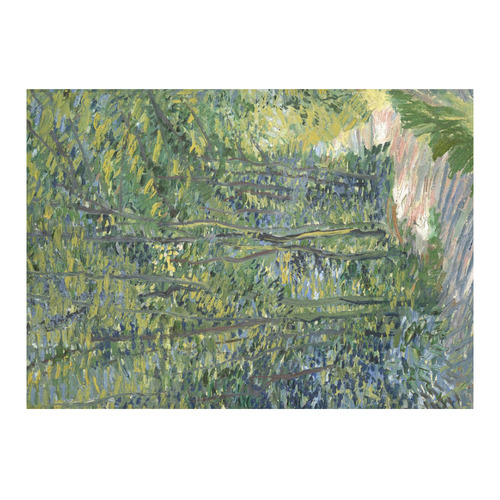 Vincent van Gogh Path in Woods Cotton Linen Tablecloth 60"x 84"