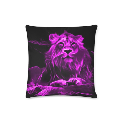 Animal ArtStudio- fiery lion B Custom Zippered Pillow Case 16"x16"(Twin Sides)