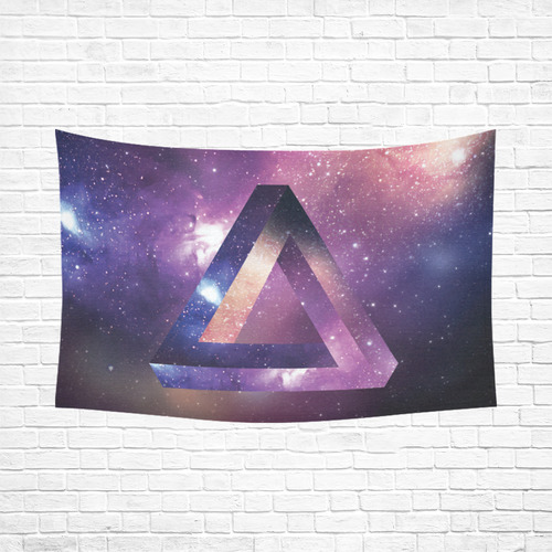 Trendy Purple Space Design Cotton Linen Wall Tapestry 90"x 60"