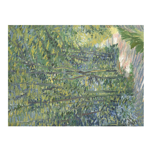 Vincent van Gogh Path in Woods Cotton Linen Tablecloth 52"x 70"