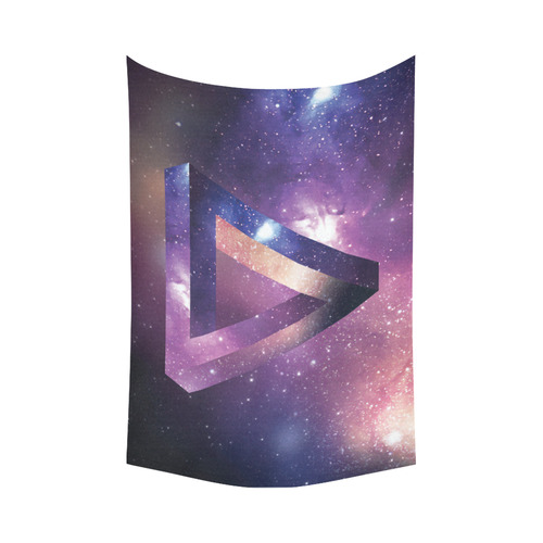Trendy Purple Space Design Cotton Linen Wall Tapestry 90"x 60"