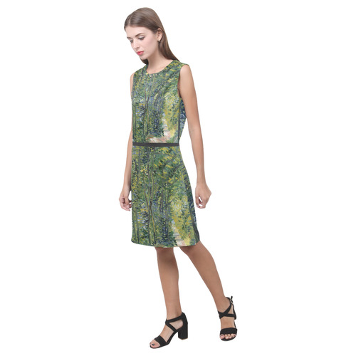 Vincent van Gogh Path in Woods Eos Women's Sleeveless Dress (Model D01)