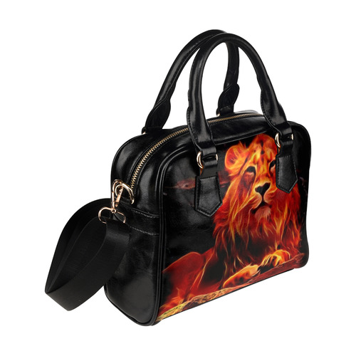 Animal ArtStudio- fiery lion A Shoulder Handbag (Model 1634)