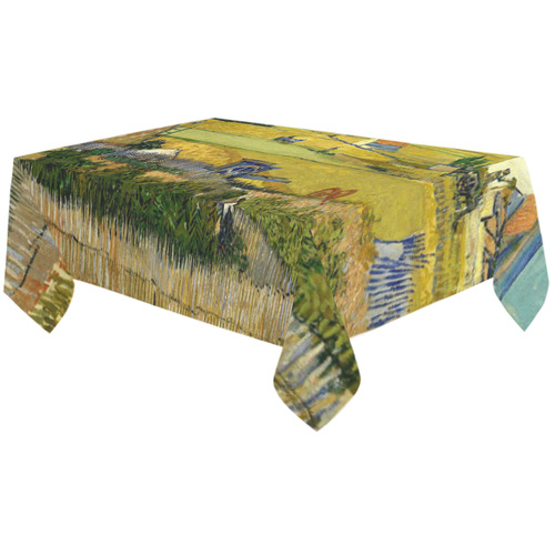 Van Gogh Harvest at La Crau Cotton Linen Tablecloth 60"x120"