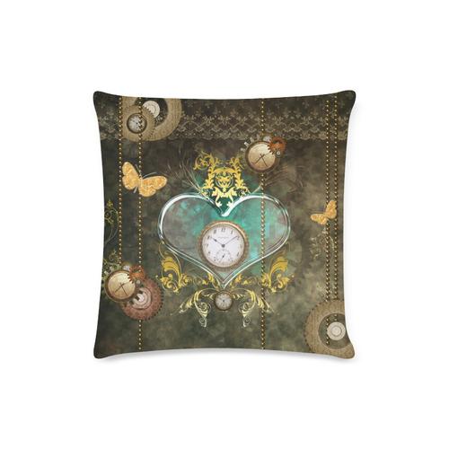 Steampunk, elegant design with heart Custom Zippered Pillow Case 16"x16"(Twin Sides)