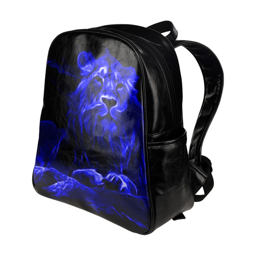 Animal ArtStudio- fiery lion C Multi-Pockets Backpack (Model 1636)