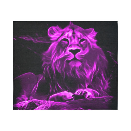 Animal ArtStudio- fiery lion B Cotton Linen Wall Tapestry 60"x 51"