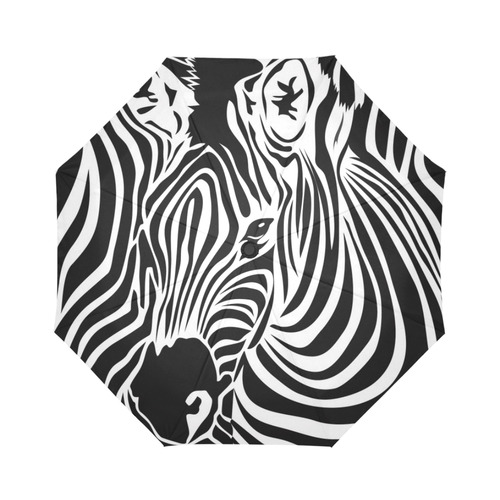 zebra opart, black and white Auto-Foldable Umbrella (Model U04)