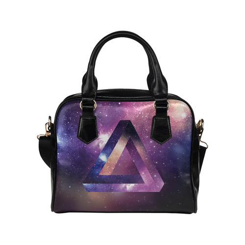 Trendy Purple Space Design Shoulder Handbag (Model 1634)