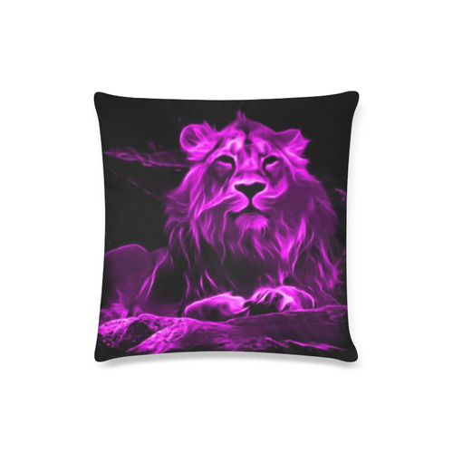Animal ArtStudio- fiery lion B Custom Zippered Pillow Case 16"x16"(Twin Sides)