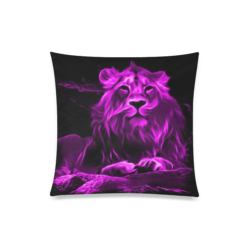 Animal ArtStudio- fiery lion B Custom Zippered Pillow Case 20"x20"(One Side)