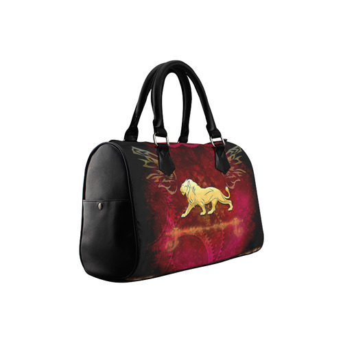 Golden lion on vintage background Boston Handbag (Model 1621)