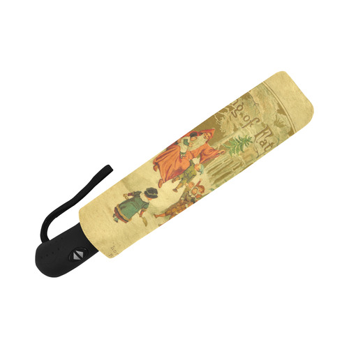 The Coming of Father Christmas Vintage Painting Auto-Foldable Umbrella (Model U04)