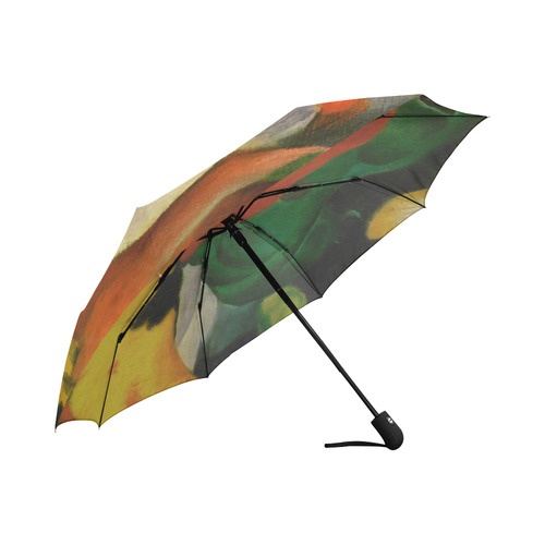 Red Yellow Green Cows by Franz Marc Auto-Foldable Umbrella (Model U04)