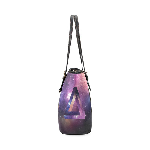 Trendy Purple Space Design Leather Tote Bag/Large (Model 1640)