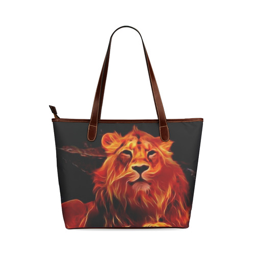 Animal ArtStudio- fiery lion A Shoulder Tote Bag (Model 1646)