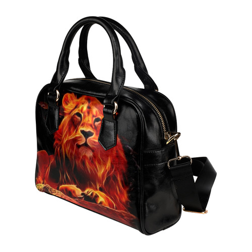 Animal ArtStudio- fiery lion A Shoulder Handbag (Model 1634)