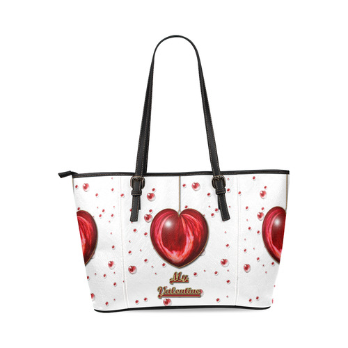 Valentine Heart Leather Tote Bag/Large (Model 1640)