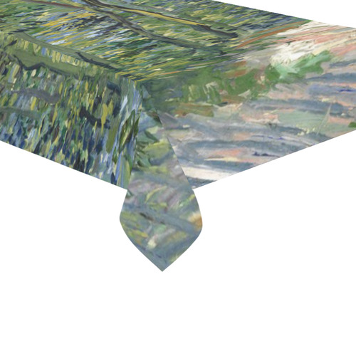 Vincent van Gogh Path in Woods Cotton Linen Tablecloth 60"x120"