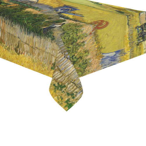 Van Gogh Harvest at La Crau Cotton Linen Tablecloth 60"x 104"