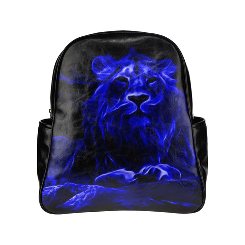 Animal ArtStudio- fiery lion C Multi-Pockets Backpack (Model 1636)