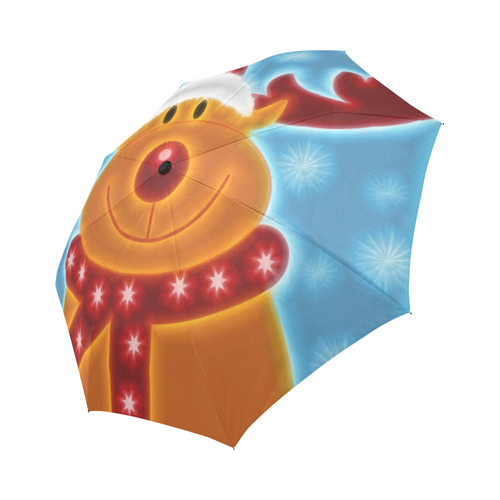 Christmas Reindeer with Red Nose Auto-Foldable Umbrella (Model U04)