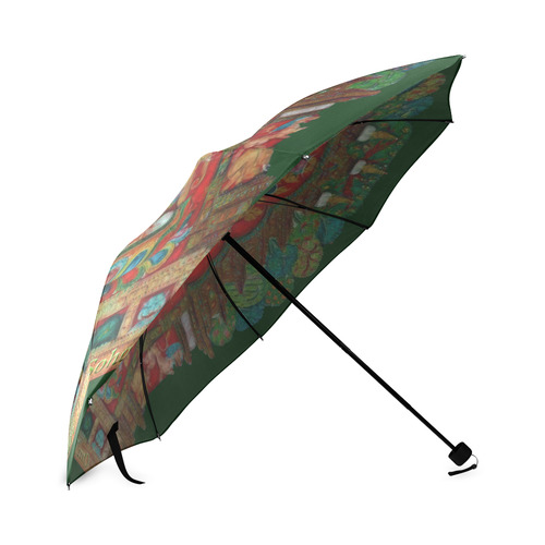Green Tara from Tibetan Buddhism Foldable Umbrella (Model U01)