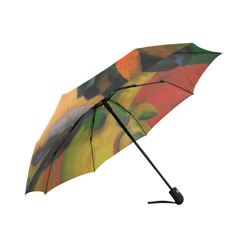 Little Blue Horse by Franz Marc Auto-Foldable Umbrella (Model U04)