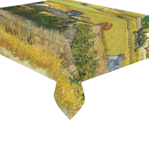 Van Gogh Harvest at La Crau Cotton Linen Tablecloth 60"x 84"