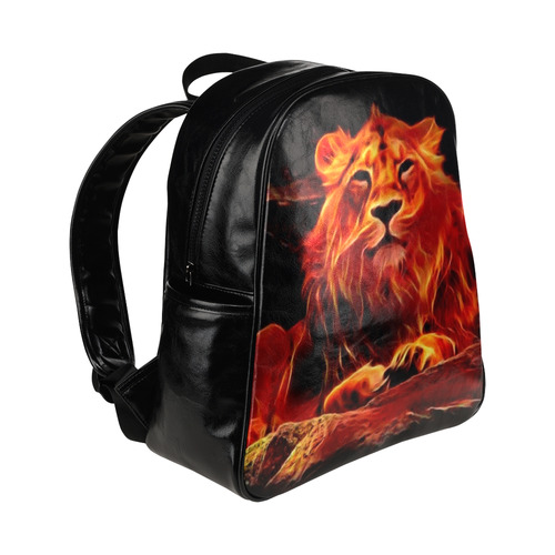 Animal ArtStudio- fiery lion A Multi-Pockets Backpack (Model 1636)