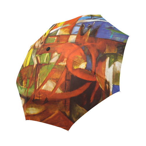 Gazelles by Franz Marc Auto-Foldable Umbrella (Model U04)