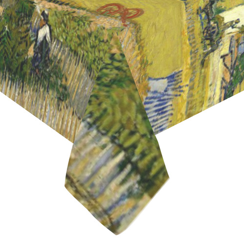 Van Gogh Harvest at La Crau Cotton Linen Tablecloth 60"x120"