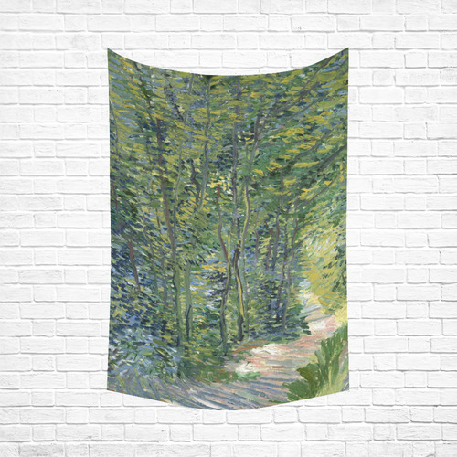 Vincent van Gogh Path in Woods Cotton Linen Wall Tapestry 60"x 90"