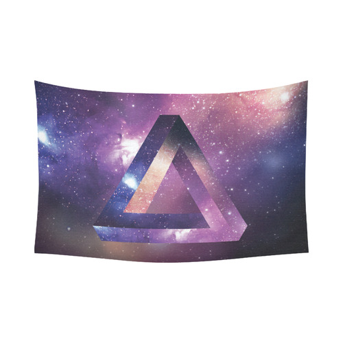 Trendy Purple Space Design Cotton Linen Wall Tapestry 90"x 60"