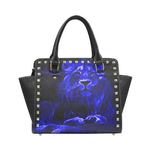 Animal ArtStudio- fiery lion C Rivet Shoulder Handbag (Model 1645)