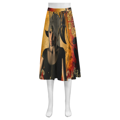 Wonderful dark fairy Mnemosyne Women's Crepe Skirt (Model D16)