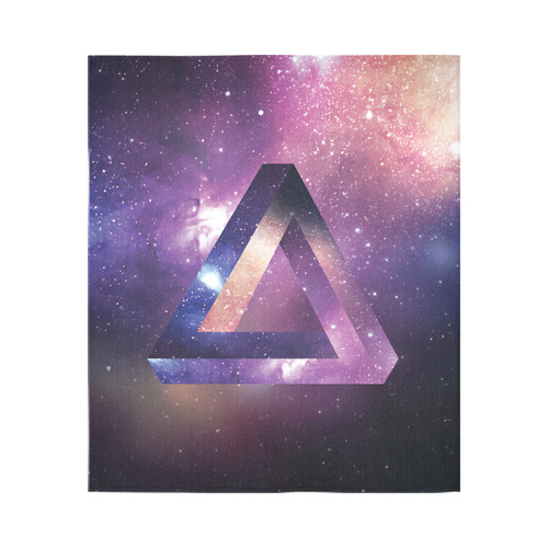 Trendy Purple Space Design Cotton Linen Wall Tapestry 51"x 60"