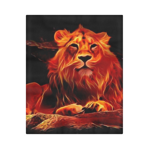 Animal ArtStudio- fiery lion A Duvet Cover 86"x70" ( All-over-print)