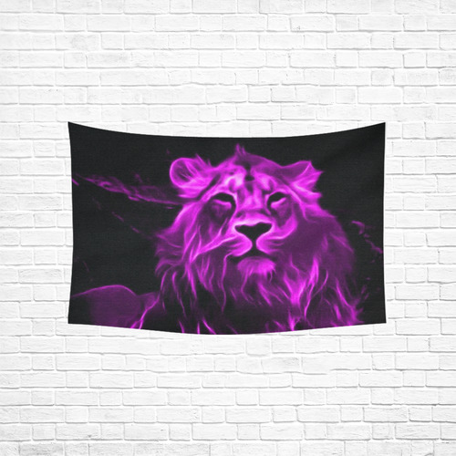 Animal ArtStudio- fiery lion B Cotton Linen Wall Tapestry 60"x 40"