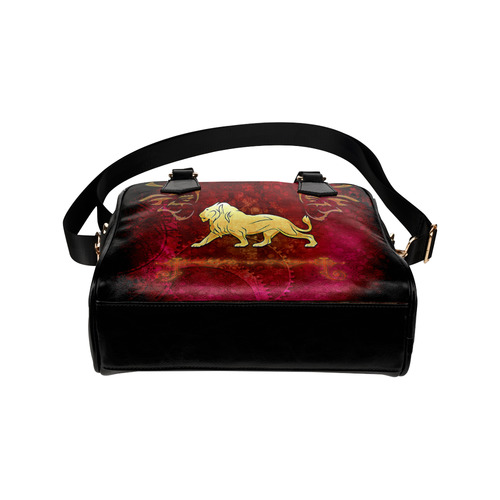 Golden lion on vintage background Shoulder Handbag (Model 1634)