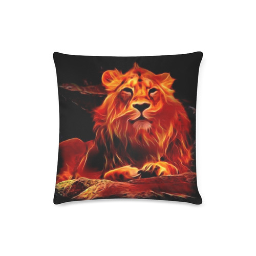 Animal ArtStudio- fiery lion A Custom Zippered Pillow Case 16"x16"(Twin Sides)