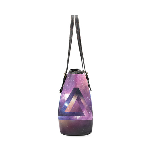 Trendy Purple Space Design Leather Tote Bag/Small (Model 1640)