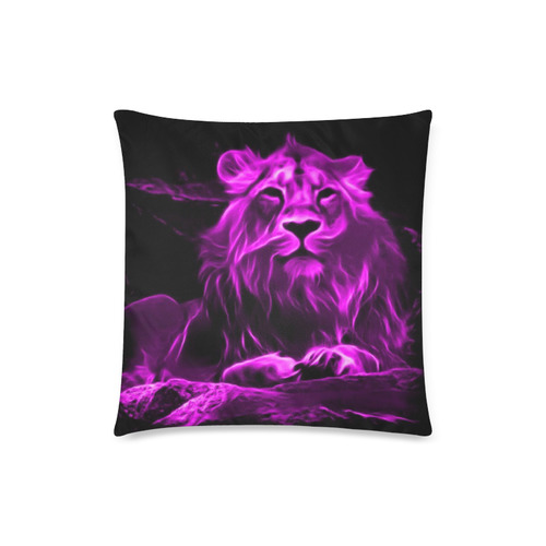 Animal ArtStudio- fiery lion B Custom Zippered Pillow Case 18"x18"(Twin Sides)