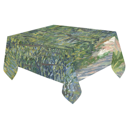 Vincent van Gogh Path in Woods Cotton Linen Tablecloth 52"x 70"