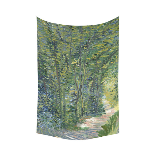 Vincent van Gogh Path in Woods Cotton Linen Wall Tapestry 60"x 90"