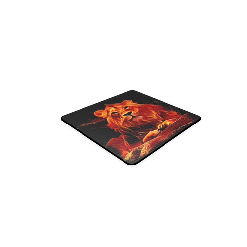 Animal ArtStudio- fiery lion A Square Coaster