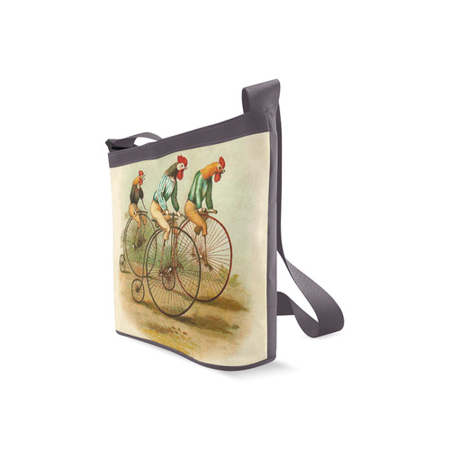 Vintage Bicycle Pennyfarthing Roosters Crossbody Bags (Model 1613)