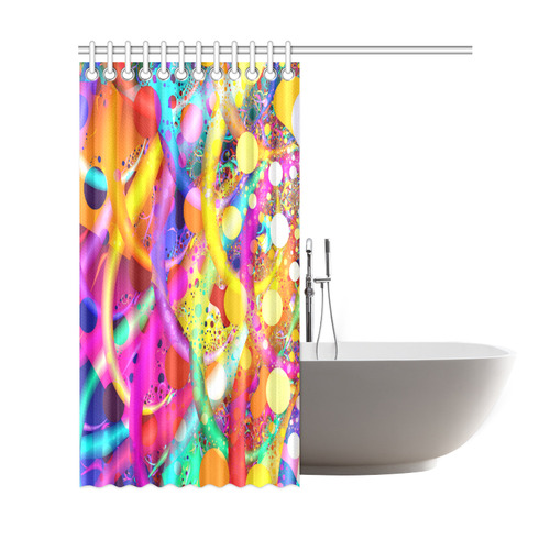 Color 10 Colorful Abstract Fractal Art Shower Curtain 69"x72"